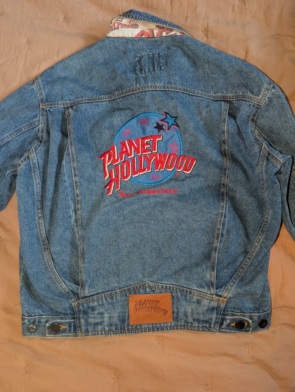 Planet Hollywood San Francisco Denim Jacket with Embroidered Logo